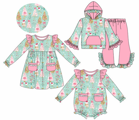 25.8.2 custom each style moq 5eta 4-6week Sibling Sisters Christmas baby girl long sleeve pants sets and dress and rompers match family design