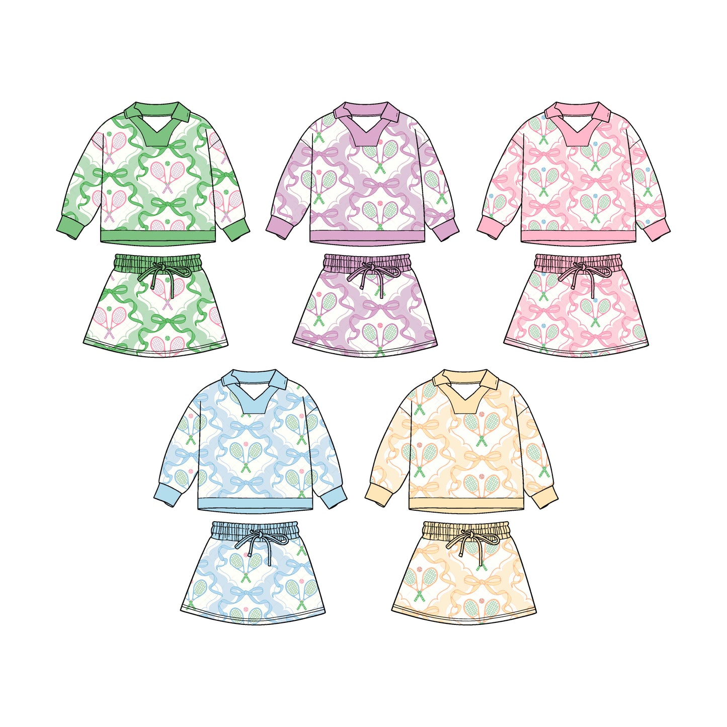 25.11.1 custom each style moq 5 eta 6-8week Sibling Sisters bow baby girl long sleeve shorts sets 5 match family design