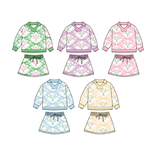 25.11.1 custom each style moq 5 eta 6-8week Sibling Sisters bow baby girl long sleeve shorts sets 5 match family design