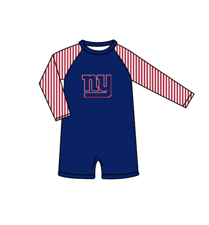 Custom moq 5 mix size milk silk summer teams baby girl boys Navy Blue clothes Two-Piece Swimsuit Set One Piece Swimsuits boy swim trunks
