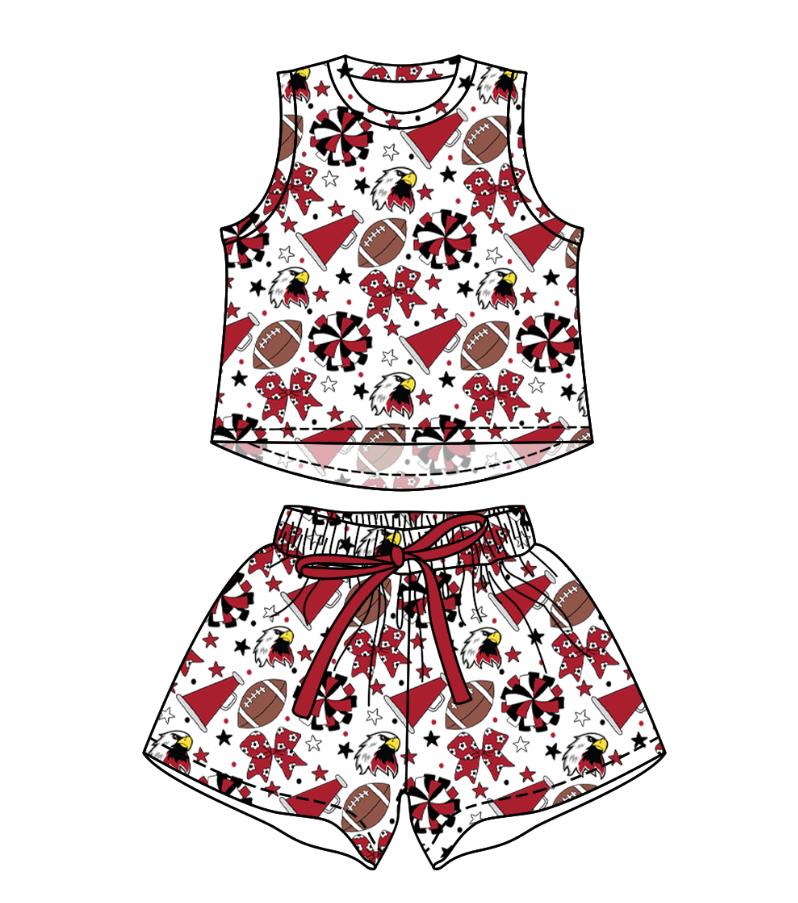 Custom moq 5 mix size milk silk summer teams Baby Girls Stars Bows Vests Top Short Yoga Active Clothes Set for Kids