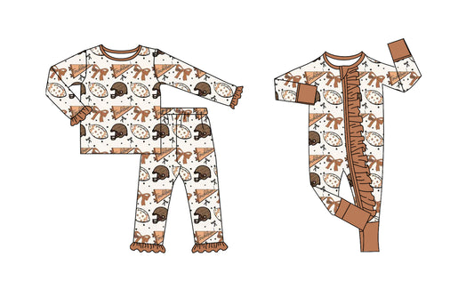 25.8.15 custom each style moq 5eta 4-6week Sibling Sister rugby bow baby girl long sleeve pants sets and rompers match family design