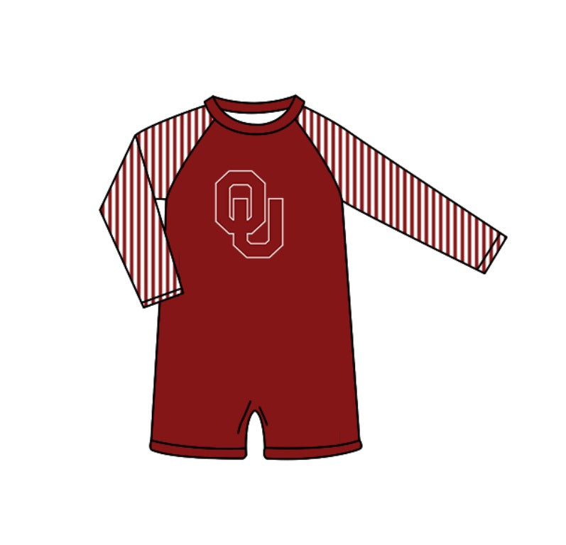 Custom moq 5 mix size milk silk summer teams baby girl boys clothes Red Two-Piece Swimsuit Set One Piece Swimsuits boy swim trunks