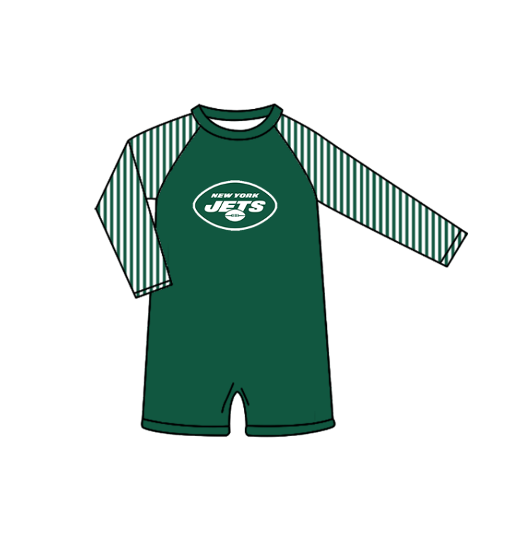 Custom moq 5 mix size milk silk summer teams baby girl boys clothes Green Two-Piece Swimsuit Set One Piece Swimsuits boy swim trunks