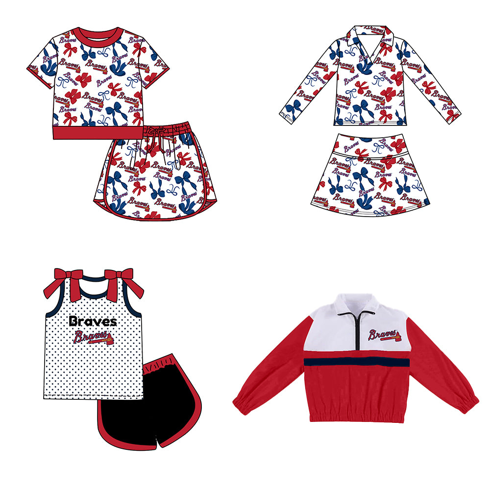 Custom moq 5 mix size milk silk summer teams Red Girls Polka Dot Sleeveless Top Shorts Set Top Skirt Short Set Long Sleeve Pullover Tops