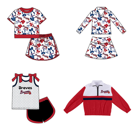 Custom moq 5 mix size milk silk summer teams Red Girls Polka Dot Sleeveless Top Shorts Set Top Skirt Short Set Long Sleeve Pullover Tops