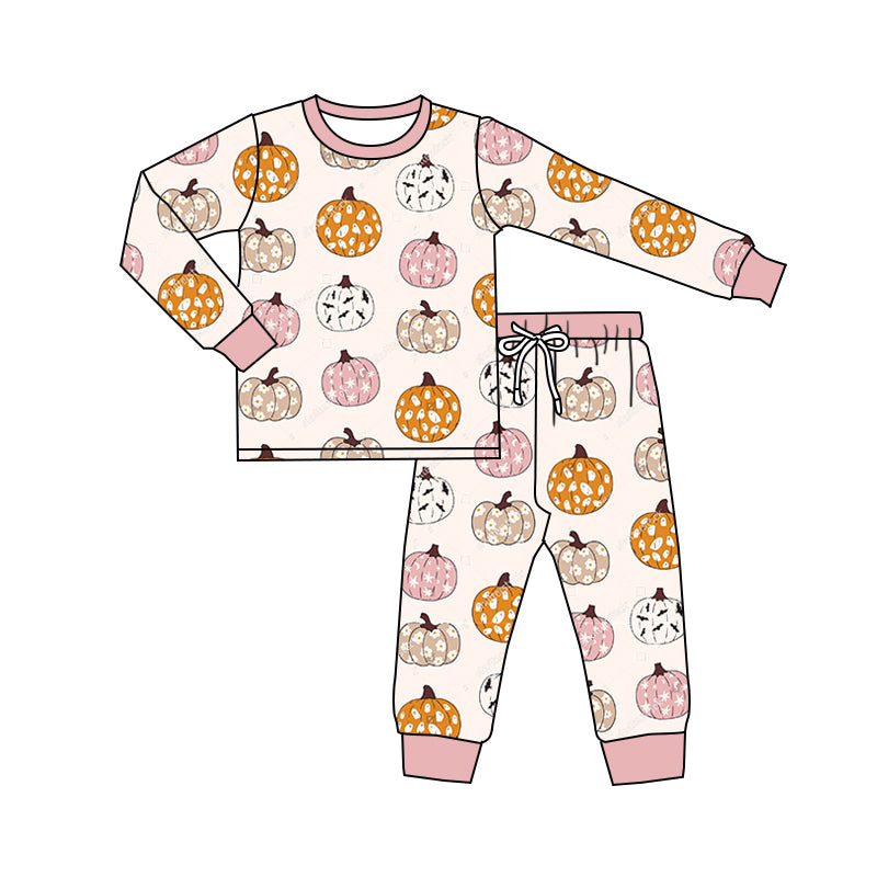 8.6 custom each style moq 5eta 4-6week Sibling Sister pumpkin pink baby girls sets and rompers match family design