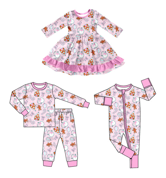 25.5.29 custom each style moq 5eta 4-6week Sibling Sisters Christmas baby girl long sleeve pants sets and dress and rompers match family design