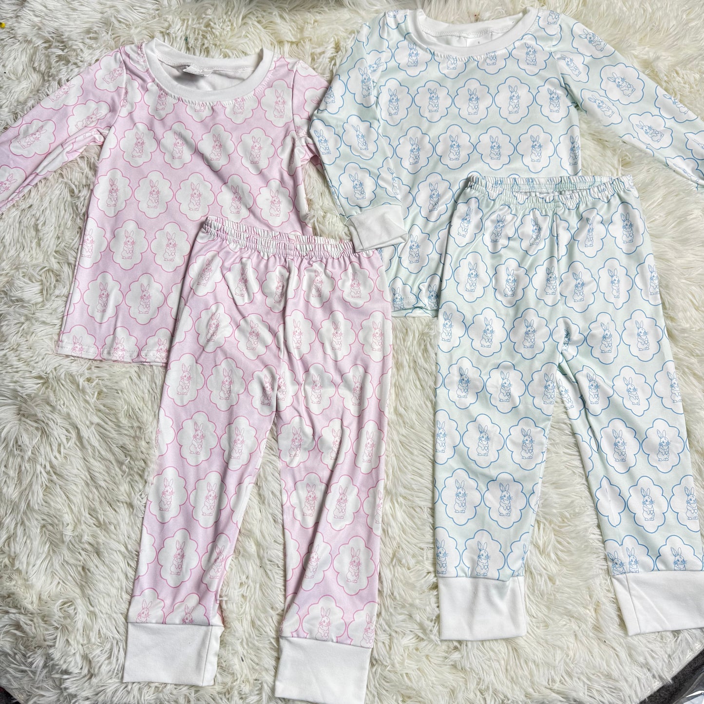 RTS NO MOQ Sibling baby girl boy clothes easter long short-sleeved sets