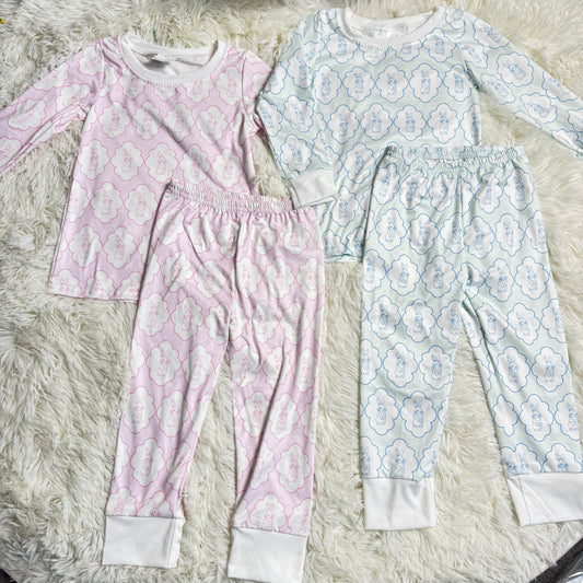 RTS NO MOQ Sibling baby girl boy clothes easter long short-sleeved sets