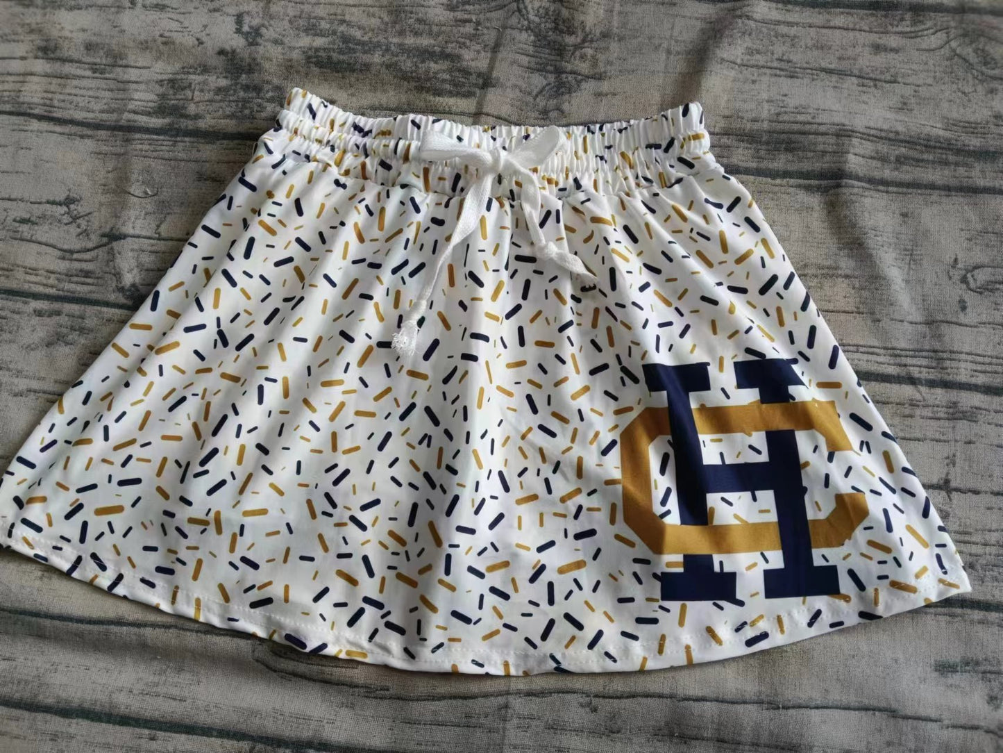 Custom moq 3 eta 6-7weeks team white kids clothes girls skirt