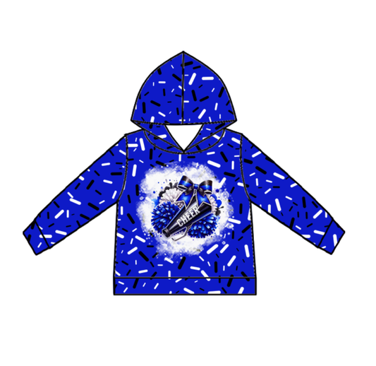 Custom moq 5 mix size milk silk summer team baby girls and boys clothes blue hooded long sleeve top-25.10.24