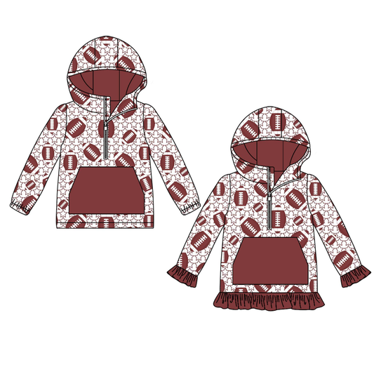 Custom moq 5 mix size milk silk baby girls clothes team rugby hooded long sleeve top 2-25.8.2