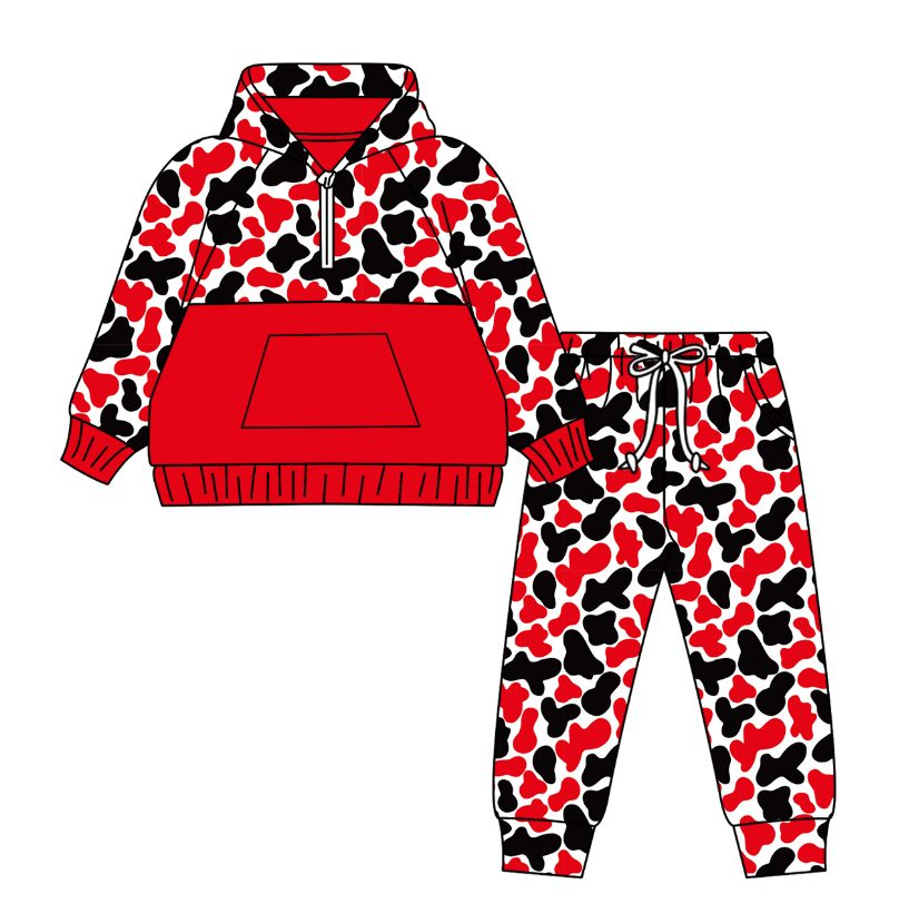 Custom moq 5 each style eta 6-7weeks baby boy clothes camouflage long sleeve pants sets and top and pants-25.8.5