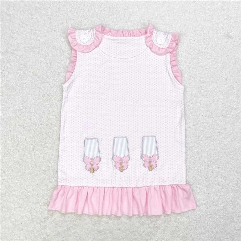 RTS NO MOQ Embroidered Beach Bucket-Beach Ball Striped Sleeveless Top & Short Sleeve Shorts Set & briefs Suit