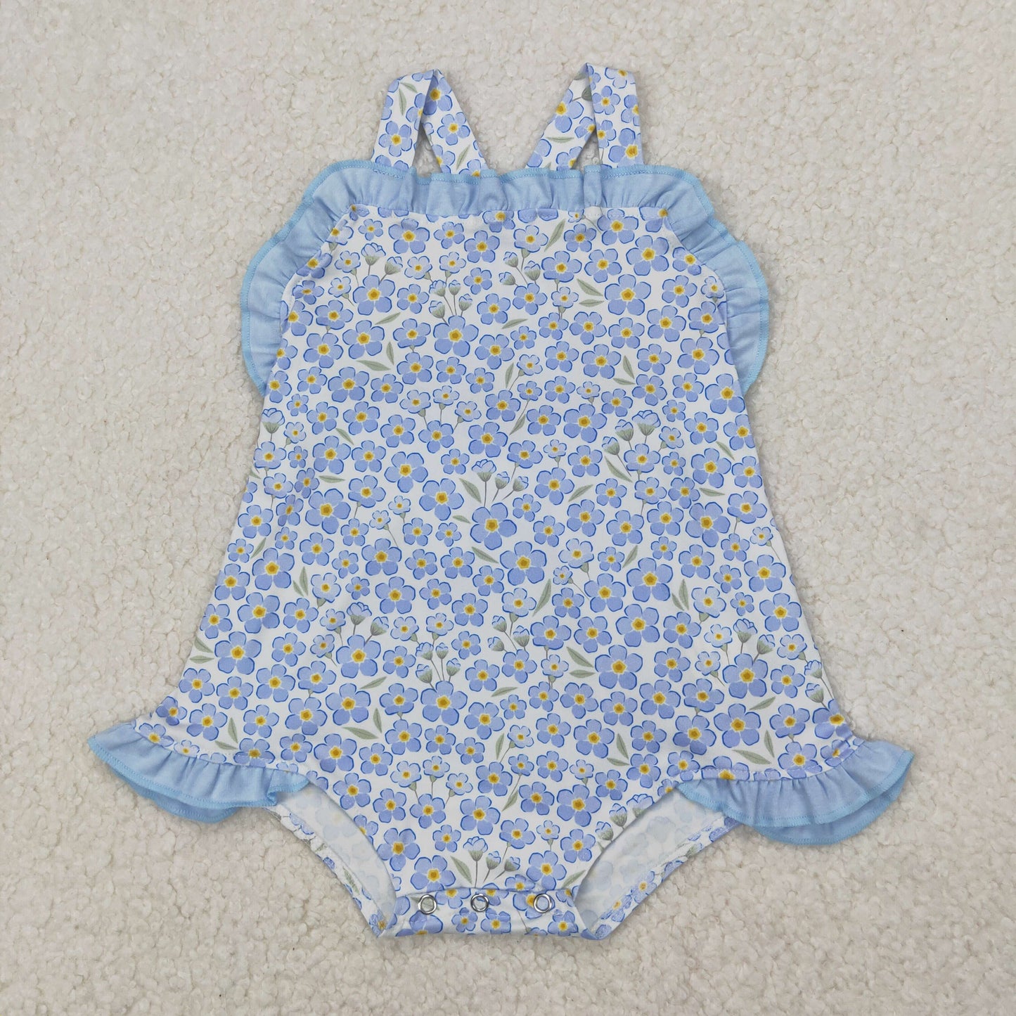 RTS NO MOQ baby girls clothes floral short sleeve Rompers Clothes Sets