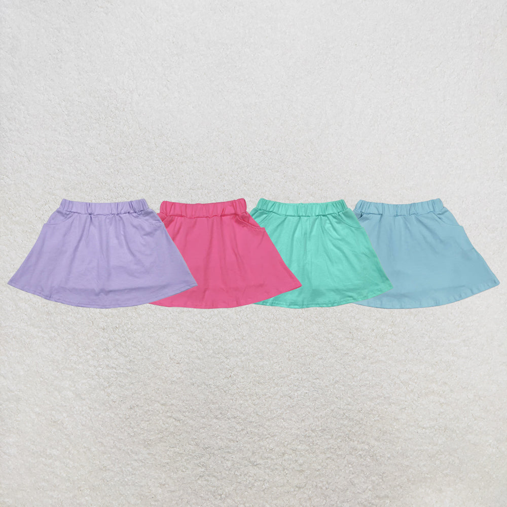 RTS NO MOQ Sibling Baby Girls Lavender Cotton Pocket Skorts Skirts