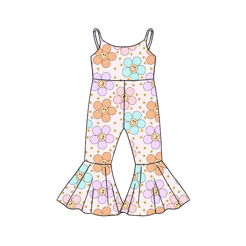 Girls smile sun flower bodysuit