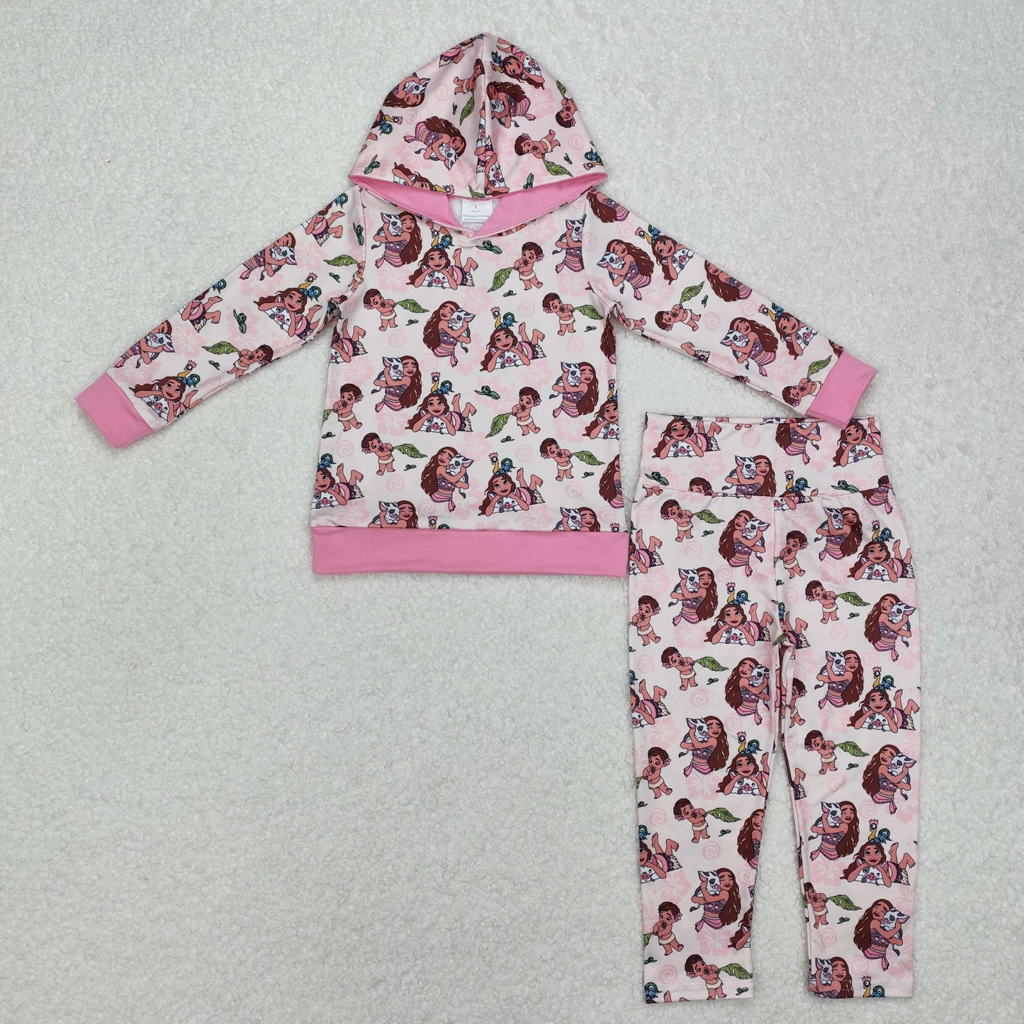 Cute Clothes GLP2233 pink hooded long-sleeved trousers set