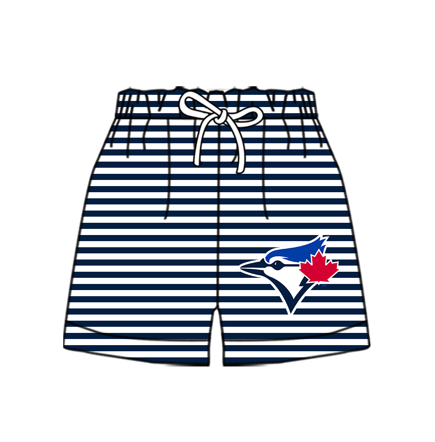 Custom moq 5 mix size milk silk summer teams Baby Black Striped Drawstring Shorts for Children Elastic Waist Kids Summer Shorts