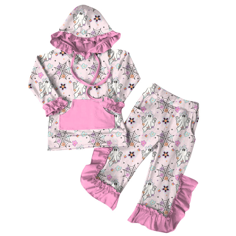 25.6.14 custom each style moq 5eta 4-6week Sibling Sisters hooded baby girl long sleeve pants sets 1 and sets 4 match family design