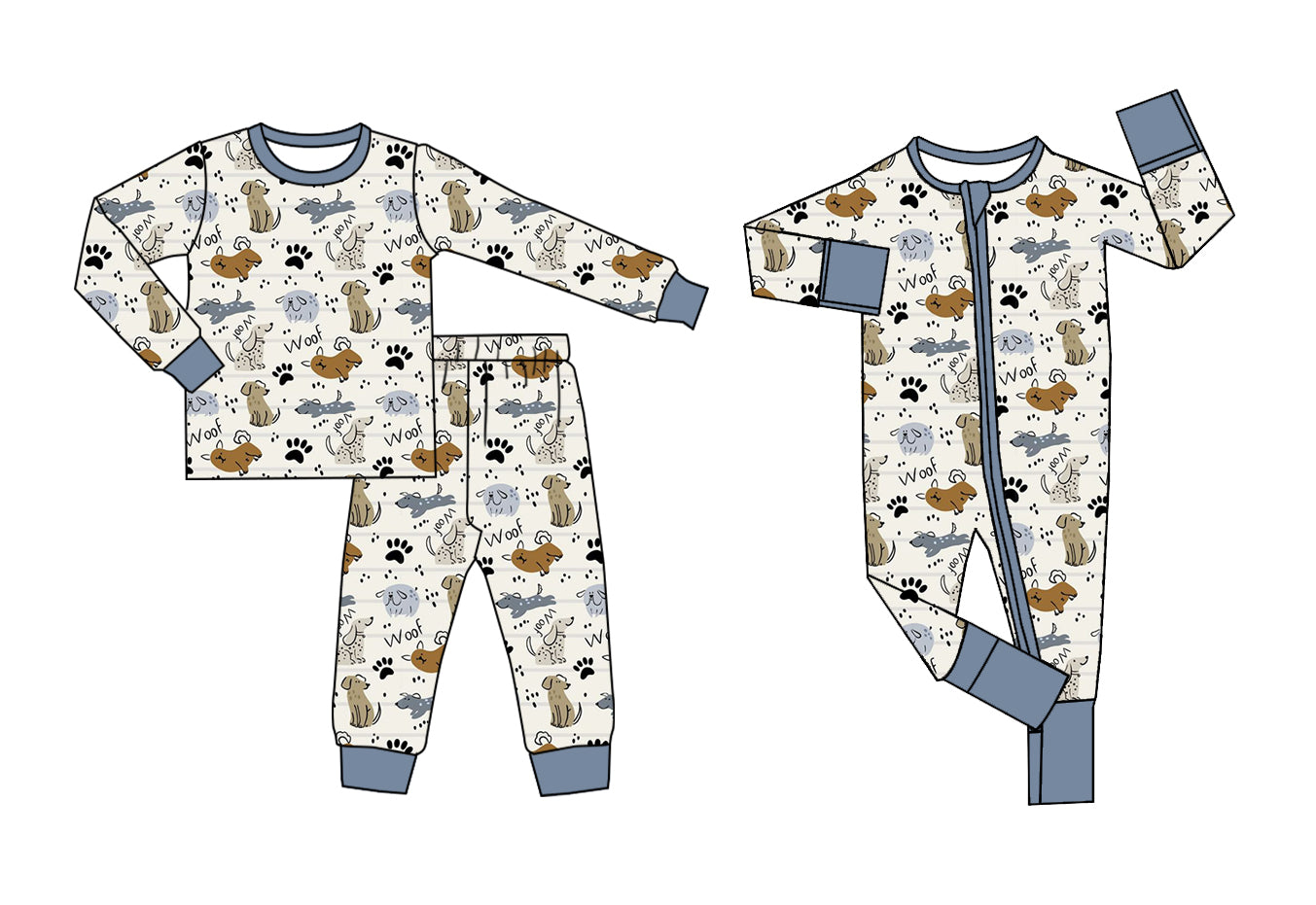 25.5.20 custom each style moq 5eta 4-6week Sibling Sisters puppy baby boy long sleeve pants sets and rompers match family design