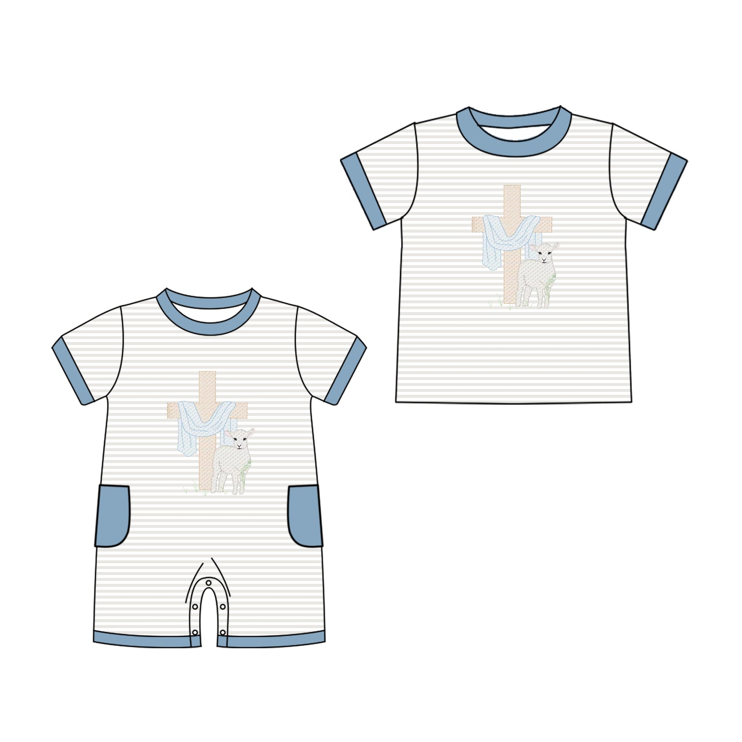 25.11.7 custom each style moq 5 eta 6-8 week Sibling Sister easter baby boy short sleeve top and rompers match family design