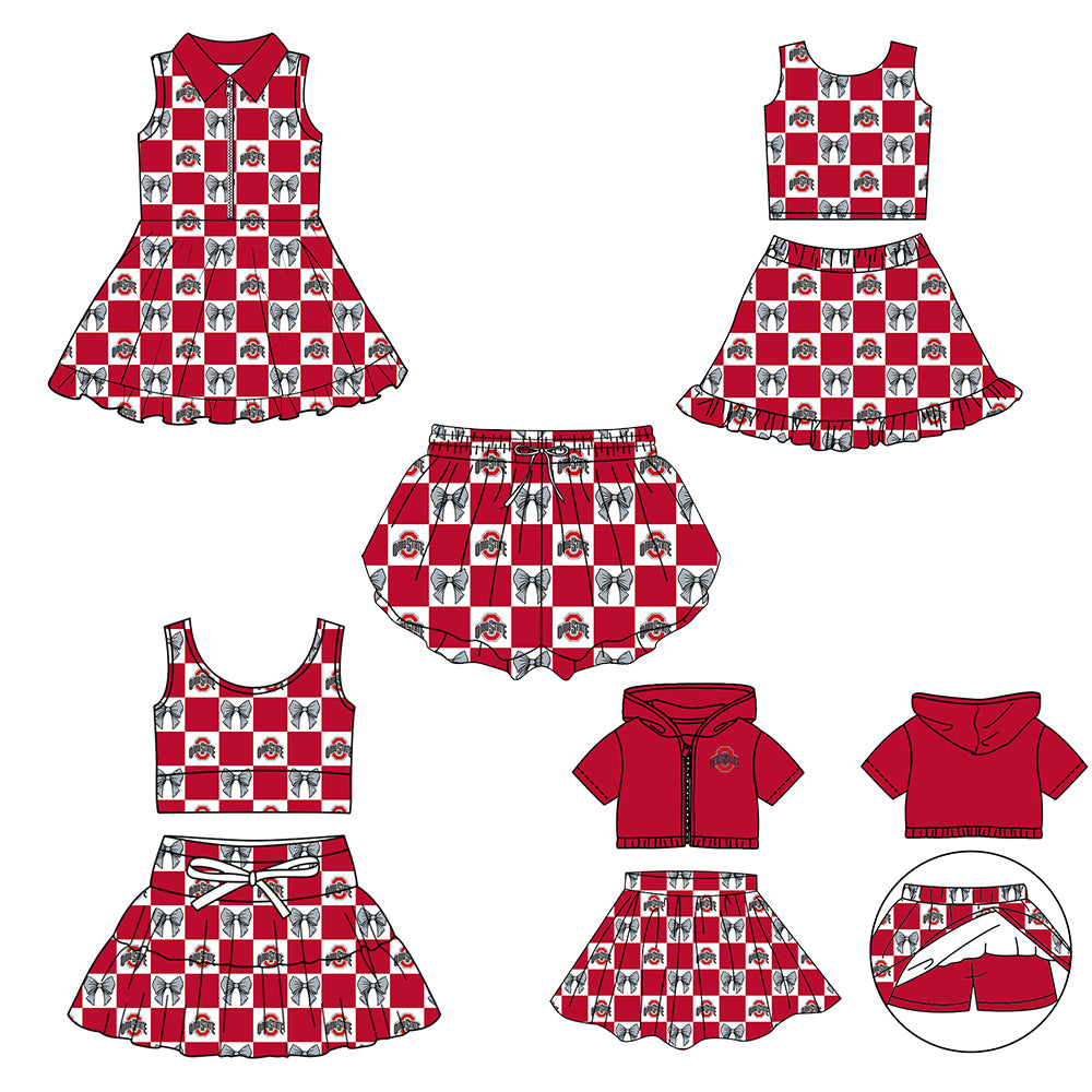 Custom moq 3 or 5 mix size milk silk summer teams baby girl clothes red sleeveless skirts sets 3 and dresss and shorts-26.1.22