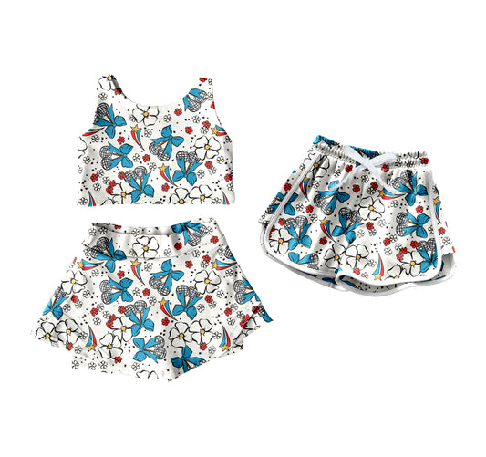 25.12.26 custom each style moq 5 eta 6-8week Sibling Sister bow baby short sleeve shorts sets and shorts match design
