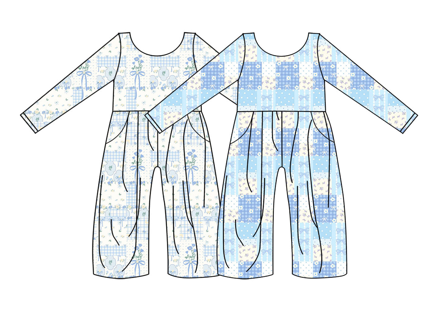 25.10.27 custom each style moq 5 eta 6-8week Sibling Sisters floral baby girl long sleeve jumpsuits 2 match family design