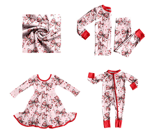 25.9.24 custom each style moq 8 eta 6-8week Sibling Sisters bow baby girl long sleeve pants sets and dress and rompers match family design