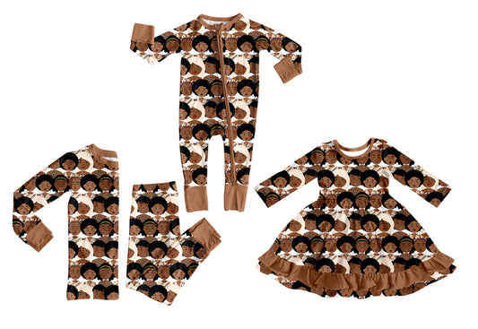 25.9.30 custom each style moq 8 eta 6-8week Sibling Sisters baby girl long sleeve pants sets and dress and rompers match family design