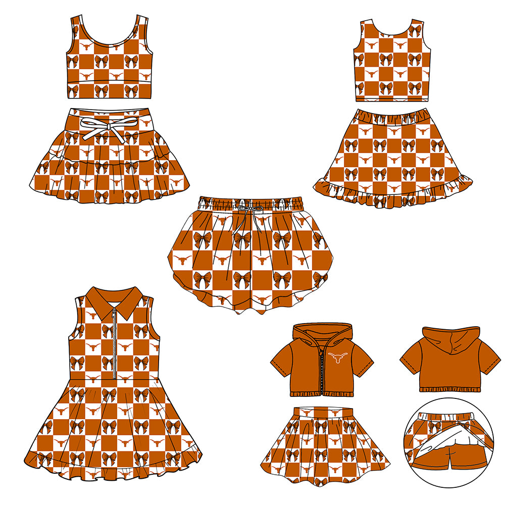 Custom moq 3 or 5 mix size milk silk summer teams baby girl clothes bow sleeveless skirts sets 3 and dresss and shorts-26.1.26