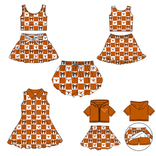 Custom moq 3 or 5 mix size milk silk summer teams baby girl clothes bow sleeveless skirts sets 3 and dresss and shorts-26.1.26