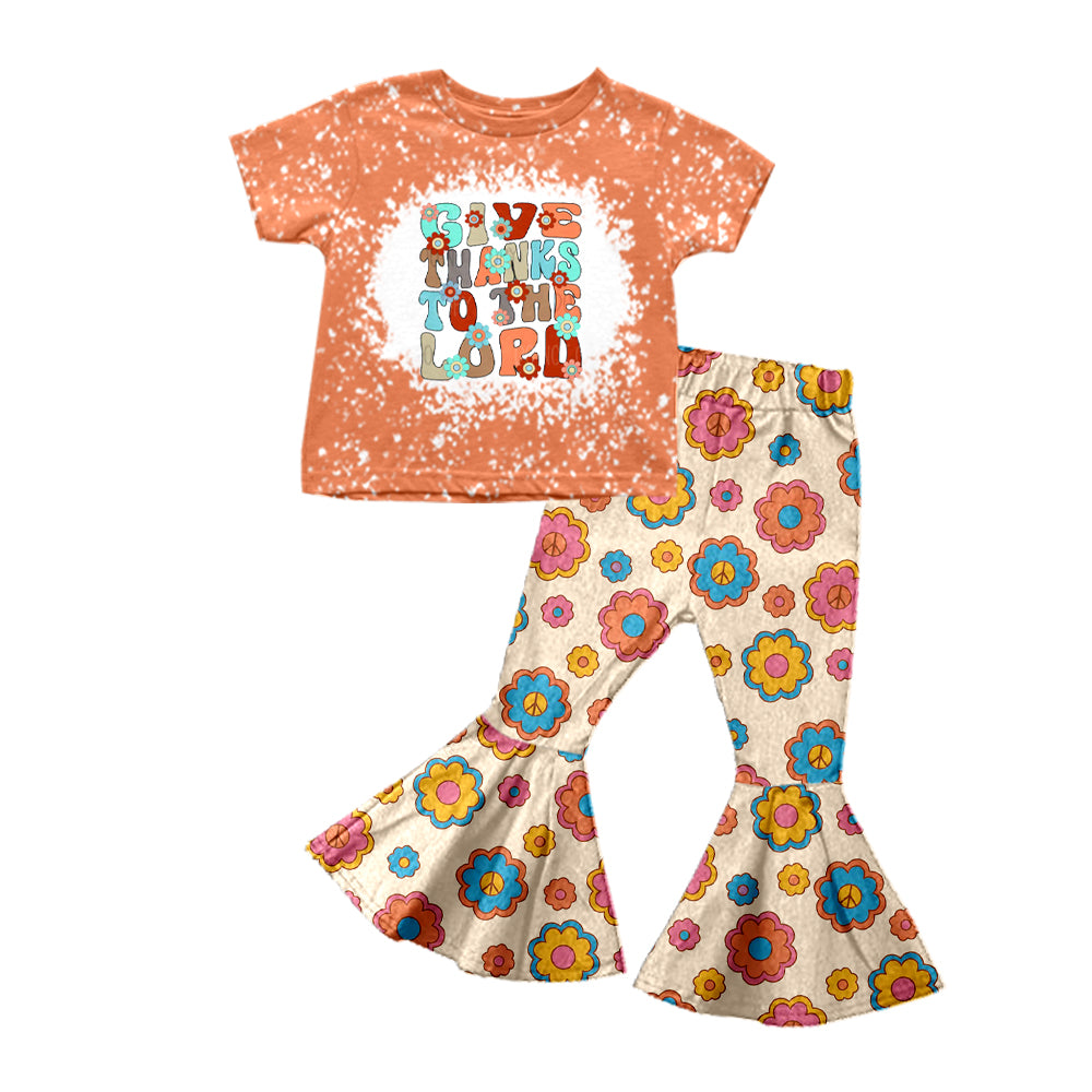 6.10 custom each style moq 5eta 4-5week baby girls clothes letter orange short sleeve pants sets