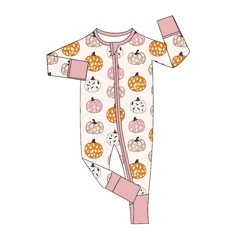 8.6 custom each style moq 5eta 4-6week Sibling Sister pumpkin pink baby girls sets and rompers match family design