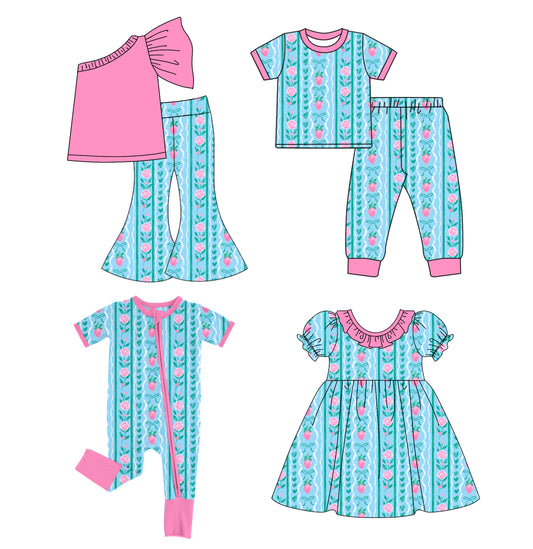 4.28 custom each style moq 5eta 4-6week Sibling Sister pumpkin short sleeve pants sets 1 and sets 2 and dress and romper match design