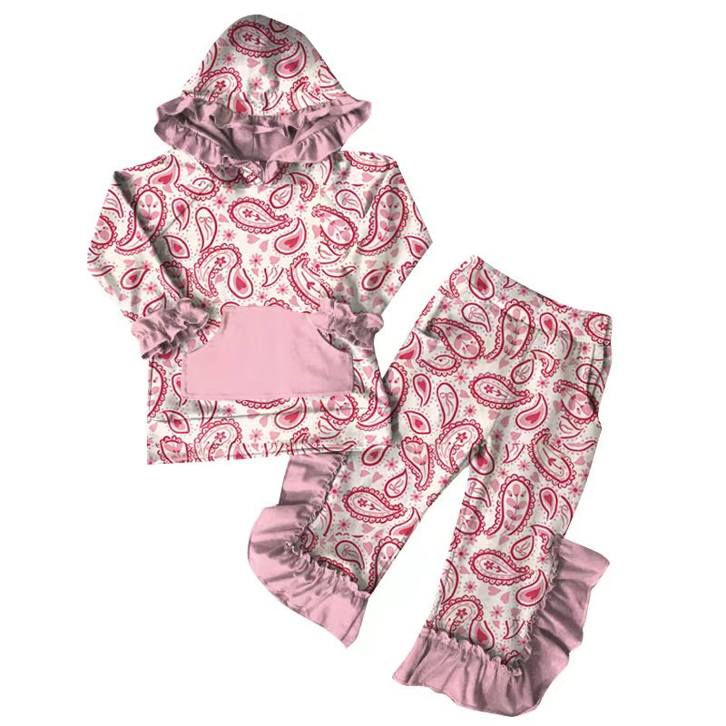 25.10.17 custom each style moq 5 eta 6-8week Sibling Sisters baby girl hooded long sleeve pants sets 6 match family design