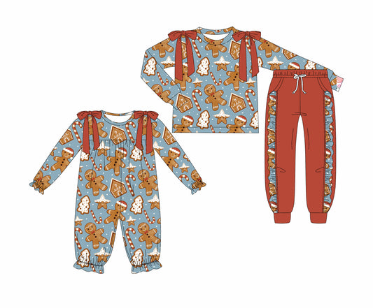 25.7.1 custom each style moq 5eta 4-6week Sibling Sisters Christmas baby girl long sleeve pants sets and rompers match family design