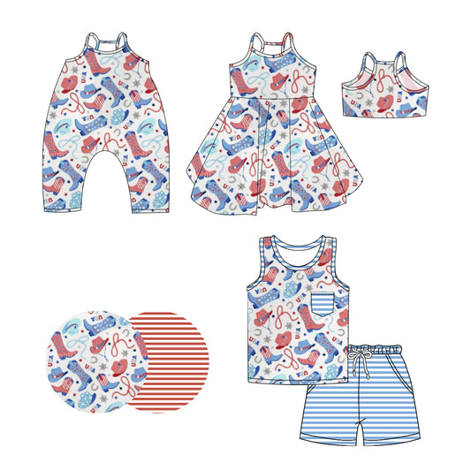 3.19 custom each style moq 5eta 4-6week Sibling Sisters boots hats baby girl short sleeve shorts sets and dress and rompers match family design