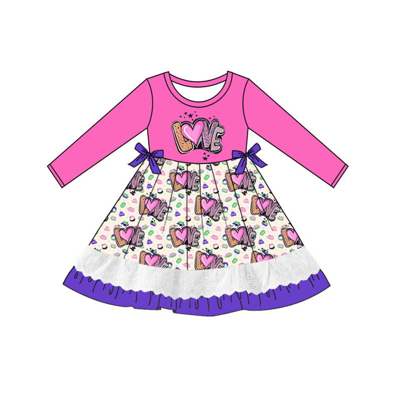 9.11 custom each style moq 5eta 4-6week Sibling Sister love pink baby girl sets and dress and rompers match family design