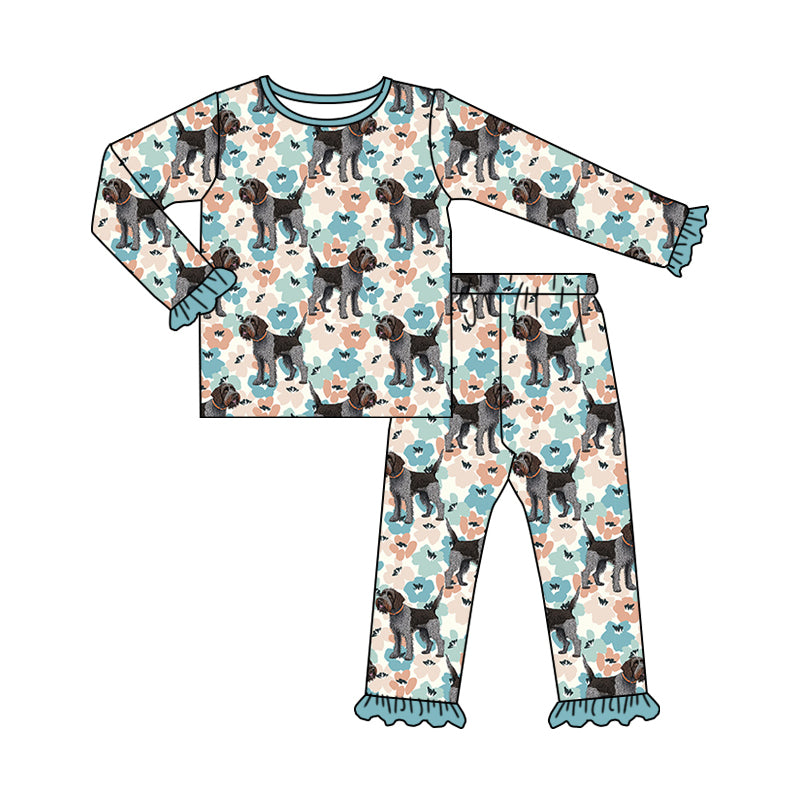 7.6 custom each style moq 5eta 4-6week Sibling Sister puppy baby girls sets and dress and rompers match family design
