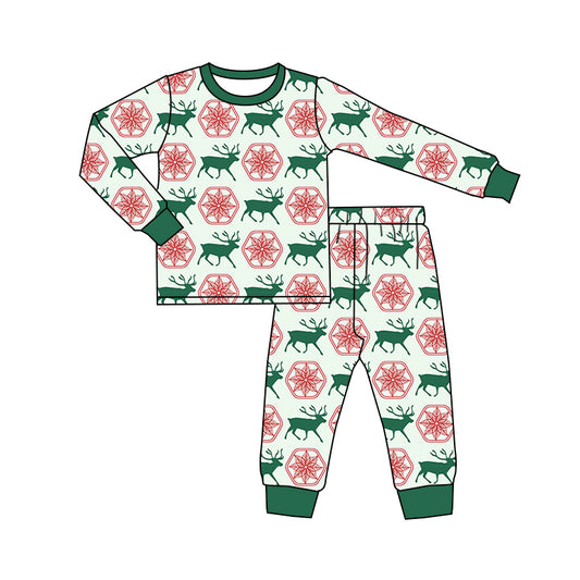 7.11 custom each style moq 5eta 4-6week Sibling Sister Christmas green baby boys sets and rompers match family design
