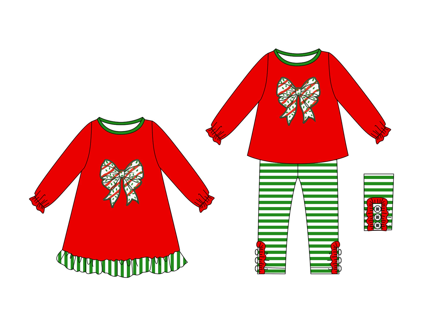 25.6.5 custom each style moq 5eta 4-6week Sibling Sisters Christmas bow red baby girl long sleeve pants sets and dress match family design