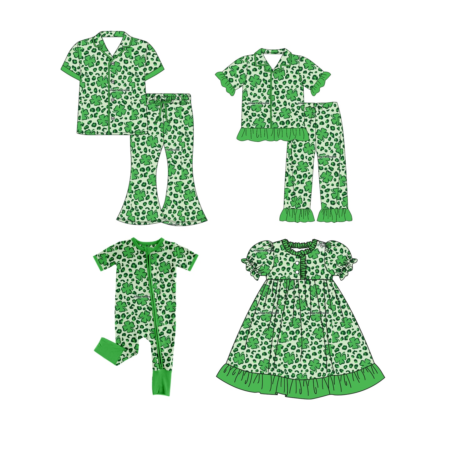 25.9.17 custom each style moq 8 eta 6-8week Sibling Sister leopard green baby short sleeve pants set and dress and romper and adult set match design