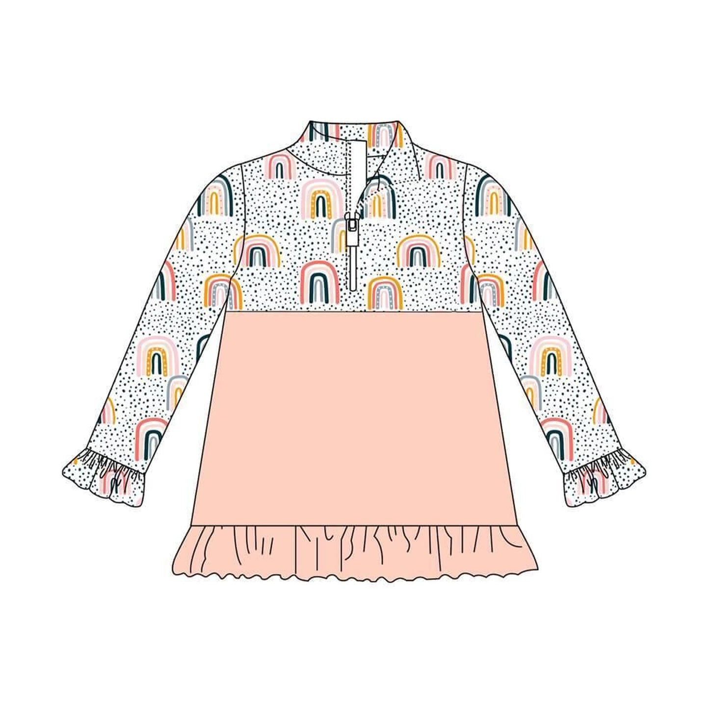 5.16custom each style moq 5eta 4-5week Sibling Sister Girls' long-sleeved tops with different styles and prints and colors match family design