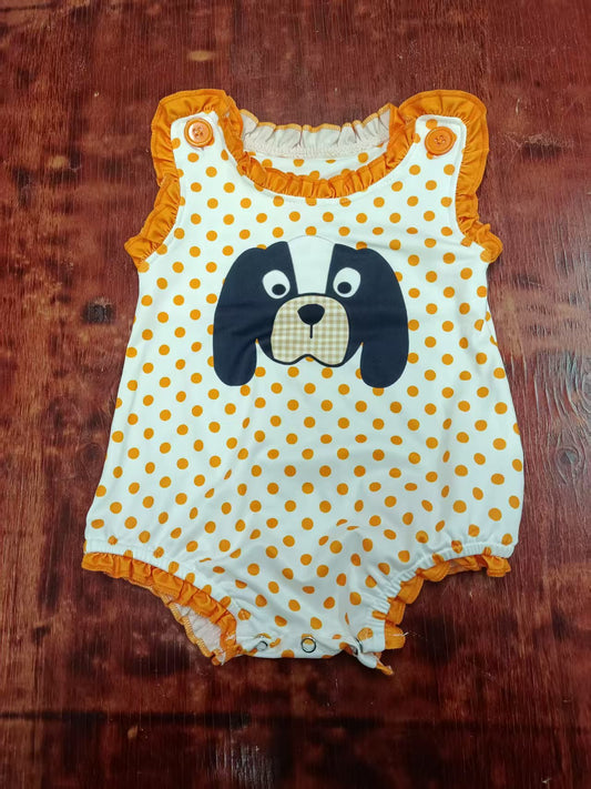 Custom moq 3 eta 6-7weeks baby girls clothes team orange sleeveless romper