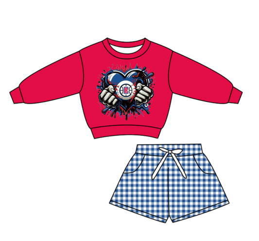 Custom moq 5 mix size milk silk summer teams baby boys clothes long sleeve shorts sets-25.10.28