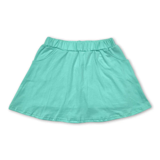 RTS NO MOQ Sibling Baby Girls Lavender Cotton Pocket Skorts Skirts