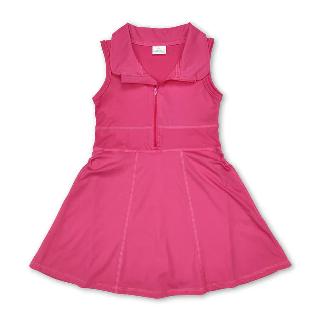 RTS NO MOQ Sibling Baby Girls Black Athletic Active Wear Knee Length Dresses